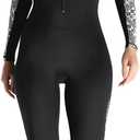 Dive Skin Full Body Rash Guard for Women Men Swimsuit Wetsuit Sport Skin Front Zipper One Piece for Diving Surfing Kayaking (Large)