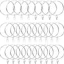 uxcell 28 Pack Curtain Rings with Clips, 3" Interior Diameter Curtain Clip Rings Hooks for Hanging Drapery Vintage Decorative Rustproof Drapery Ring with Hooks, Silver