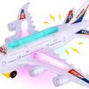 ArtCreativity Light-Up Airplane Toy - Kids Airplane Toy with Takeoff Sounds, LED Lights, and Moving Wheels - Bump and Go Action, for Kids Ages 4-8, Boys and Girls Birthday Present