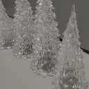 6 Pcs Acrylic Christmas Tree LED Crystal Mini Light up Tree Lighted Christmas Decorations Table Centerpiece Tabletop Figurine Festival Desktop Decor for Bedroom Table (5'',6''), Lights not included