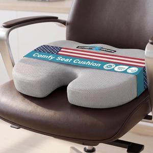 Xtreme Comforts Seat Cushions | Office Chair Cushions for Desk, Car, Wheelchair| Ergonomic Memory Foam Seat Cushion for Support & Comfort | Helps Improve Sitting Posture for Work & Body Relief