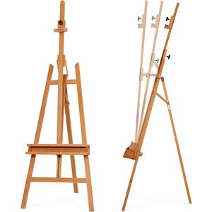 VISWIN Inclinable A-Frame Easel for Painting & Display, Adjustable 65"-89" H, Holds Canvas up to 49", Beech Wood Easel Stand with Storage Tray, Large Art Easel for Adults, Artists, Beginners - Natural