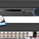 Fuers 16 Channel Digital Video Recorder 16CH Security Recorder DVR Supports up to 5MP Hybrid 6-in-1 AHD/TVI/CVI/CVBS/IP/XVI Camera with Human Detection, 24/7 Non-Stop Recording (with 1TB Hard Drive)