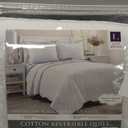 Lush Decor Coastal Chic Scalloped Edge Reversible Cotton Quilt 3 Piece Set, King/California King, Blue & White - Bedding Set - White Quilt - Coastal Decor