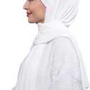 Muslim Headscarf Baseball Cap Women's Hijab Scarf Beanie Head Covering Turbans (White)