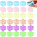 0.98IN 30 Pcs Ice Cubes Fidget Toys,Soft Square Squeeze Cube Anxiety Stress Relief Ball Squishies Bulk for Kid Adult Party Favor Gifts