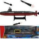 OTONOPI Toy Submarine Military Toy Naval Ship with Launching Function Model Ship with Sound Effects Army Toy War Ship Play Set for Kids 16.5 Inches Boat with Display Stand