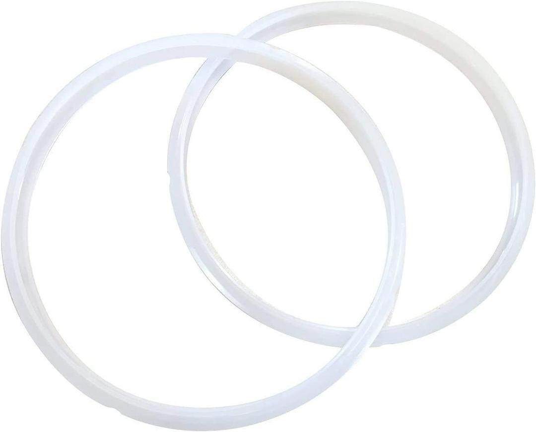 Power Pressure Cooker Sealing Ring Clear Color Multi-Cooker Rubber Gaskets for Many 5 Liter 6 Liter 5 Quart and 6 Quart Models, Set of 2 (White)