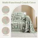 Boho Couch Cover for Dogs Washable Chenille Sofa Covers Reversible Sofa Slipcover Pet Friendly for Sectional Sofa, 2 or 3 Cushion Couch (Boho2 Sage Green, 71" x 134")