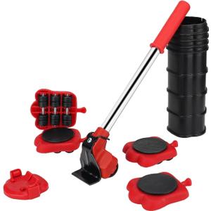 Heavy Duty Furniture Lifter 4 Appliance Roller Sliders Load Capacity Wheels + Adjustable Height Lifting Tool Lever Suitable for Safe and Easy Moving of Couches Sofas Refrigerators + More