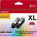 270XL PGBK Ink Cartridges Compatible with PGI-270XL Series Printers, High-Yield Black Ink Replacement for MG and TS Models (2-Pack)