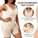 SHAPERX Women's Fajas Colombianas Tummy Control Shapewear Postpartum Full Body Shaper Butt Lifter Bodysuit (Yellow, S)