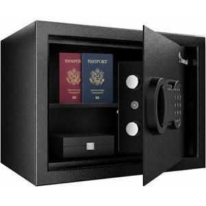 Bonsaii 0.6 Cubic Foot Safe Box - Electronic Keypad, Removable Shelf, Ideal for Home, Hotel, or Business to Secure Jewelry, Documents & Valuables - Dimensions: 9.84"D x 13.78"W x 9.84"H