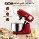 Electactic Stand Mixer With 12-Speed,5.3 QT Quiet Operation Electric Mixer With Tilt Head, Kitchen Mixer with Egg Whisk, Dough Hook, Flat Beater for Gift & Daily Use