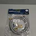 6FT Dishwasher Hose with Elbow Stainless Steel Braided Supply Line, 3/8" Compression to 3/8" Elbow, Universal Fit, Burst Proof, NSF/Lead-Free Certified