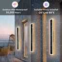 2 Pcs Modern Outdoor Wall Lights 31.5inch Dimmable 3000K-6000K with Remote Control Waterproof IP65 Exterior Long Wall Sconce for House Garage Patio
