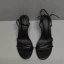 Coutgo Womens Strappy High Heels Open Almond Toe Dress Shoes Ankle Strap Summer Heeled Sandals (6.5, Black)