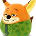 Orange Fox Plush - Wearing a Tropical Shirt and Tie, Cute Cartoon Fox Plush Animal, Soft Cuddly Pillow - Perfect for Kids and Animal Lovers (Yellow)
