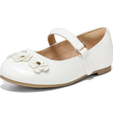 Girl's Ballet Flats Non-Slip Soft Mary Jane Walking Party Dress Shoes for Toddler/Little Kid/Big Kid, Size 11, White