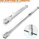 Shower Door Rod, 18 1/5"(462mm)-31 7/10"(805mm) Length Stainless Steel Ceiling-to-Glass Support Bar, for 5/16"(8mm) to 3/8"(10mm) Thick Frameless Glass Door, Chrome Bracket
