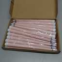 Macarrie 24 Packs Flameless Taper Candles Battery Operated Fake 11 Inch Long Candlelight LED Flameless Candlesticks Flickering Tapered for Spring Summer Wedding(Pink)