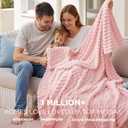 Bedsure GentleSoft Pink Throw Blanket for Couch - Mothers Gifts Day Birthday Gifts for Teen Girls Sister, Soft Cozy Cute Small Fleece Throw Blanket for Women, Coral Pink Room Home Decor, 50x60 Inches