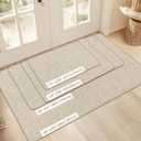LEKEEPGO Ultra Thin Indoor Door Mat 24"x36", Low-Profile Door Mat Indoor Entrance, Non Slip Rubber Backing Inside Doormat Washable Welcome Front Entryway Dirt Trapper Entry Mat, Khaki