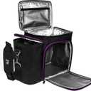 Large Meal Prep Lunch Box - Insulated Lunch Box For Women or Men - Perfect For Multiple Containers/Meals - Keep Food Cool and Organized - A2S Black/Purple