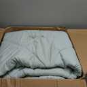 2025 Premium Upgraded Non-Vacuum Bed Quilt All Seasons 100% Cotton Filled Comforter - Reversible Lightweight Soft Breathable Fluffy (Miami Blue, Twin)