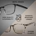 Yogo Vision Bifocal Reading Glasses for Women Men Rectangle Multifocal Readers Fashion Nerd Eyeglasses