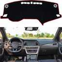 SENSHINE for Hyundai Sonata 2015 2016 2017 2018 2019 Dashboard Cover Center Console Cover Dash Mat Carpet Protector Sunshield Cover Custom Fit, Red Trim