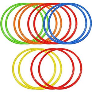 Libima Obstacle Course Ring Set Exercise Hoop Large Hoop Plastic Toys Playground Toys for Gymnastics Practice Party Games Educational Activities Holiday Decor, 5 Colors(12 Pcs,18.9 Inch)