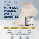 Pembrook Ankle Diabetic Socks for Women and Men - 6 Pairs | Low Cut Neuropathy Socks for Women | Smooth Toe Seams (Large, Blues & Neutrals Pack - 6 Pairs)