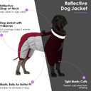Full Body Dog Coat - Warm Fleece Jacket for Large Dogs, Turtleneck Winter Coats with Harness, Reflective Windproof Dog Snowsuit with Legs for Labrador,Golden Retriever, Burgundy 2XL