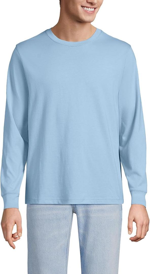 Lands' End Men's Super-T Long Sleeve T-Shirt Blue, Size S