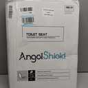 Angol Shiold Elongated Wooden Toilet Seat, 18.5", White Marble