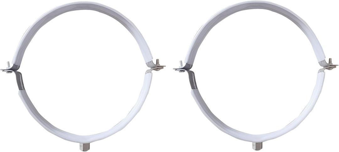 2 Sets 10 Inch Premium Hose Pipe ClampHeavy Duty Galvanized Iron Stove Pipe Hanger StrapWall Support Chimney and dryer vent clampRound Split Ring Conduit Metal PVC Tube Kitwith Rubber Cushioned