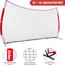 16x10ft Barricade Backstop Net, Ball Sports Barrier, Practice Net for Baseball, Softball, Lacrosse, Soccer, Basketball and More