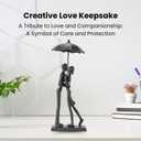 Modern Sculptures Home Decor Affectionate Couple Statue Kissing Under Umbrella Figurine Statues for Bedroom Dcor Hand Sculptures for Living Room Romantic Figurines