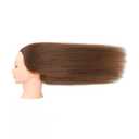 Mannequin Head with 100% Real Human Hair, Cosmetology Mannequin Doll Head for Styling Hairdresser Practice Training Head (Brown)