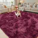 Kids Rugs for Bedroom Living Room Dorm Nursery Home Decor Aesthetic (Burgundy, 5 x 8)