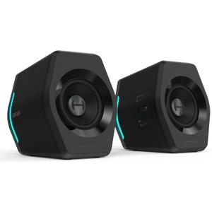 Edifier G2000 RGB Gaming Speakers, 32W Peak Power, Compact Design for PC/PS4/Desktop, Bluetooth 5.1, 3.5mm AUX, Game/Movie/Music Modes, 12 RGB Lighting Effects - Black