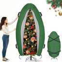 LYHNMW Upright Christmas Tree Storage Bag, 9FT Christmas Storage Tree Cover, Artificial Tree Standing Cover with Adjustable Buckle Straps, Christmas Tree Cover Snowproof, Dustproof (9FT- 210D Thin, Green)