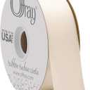 Offray Berwick 1.5" Wide Double Face Satin Ribbon, Cream Ivory, 50 Yds