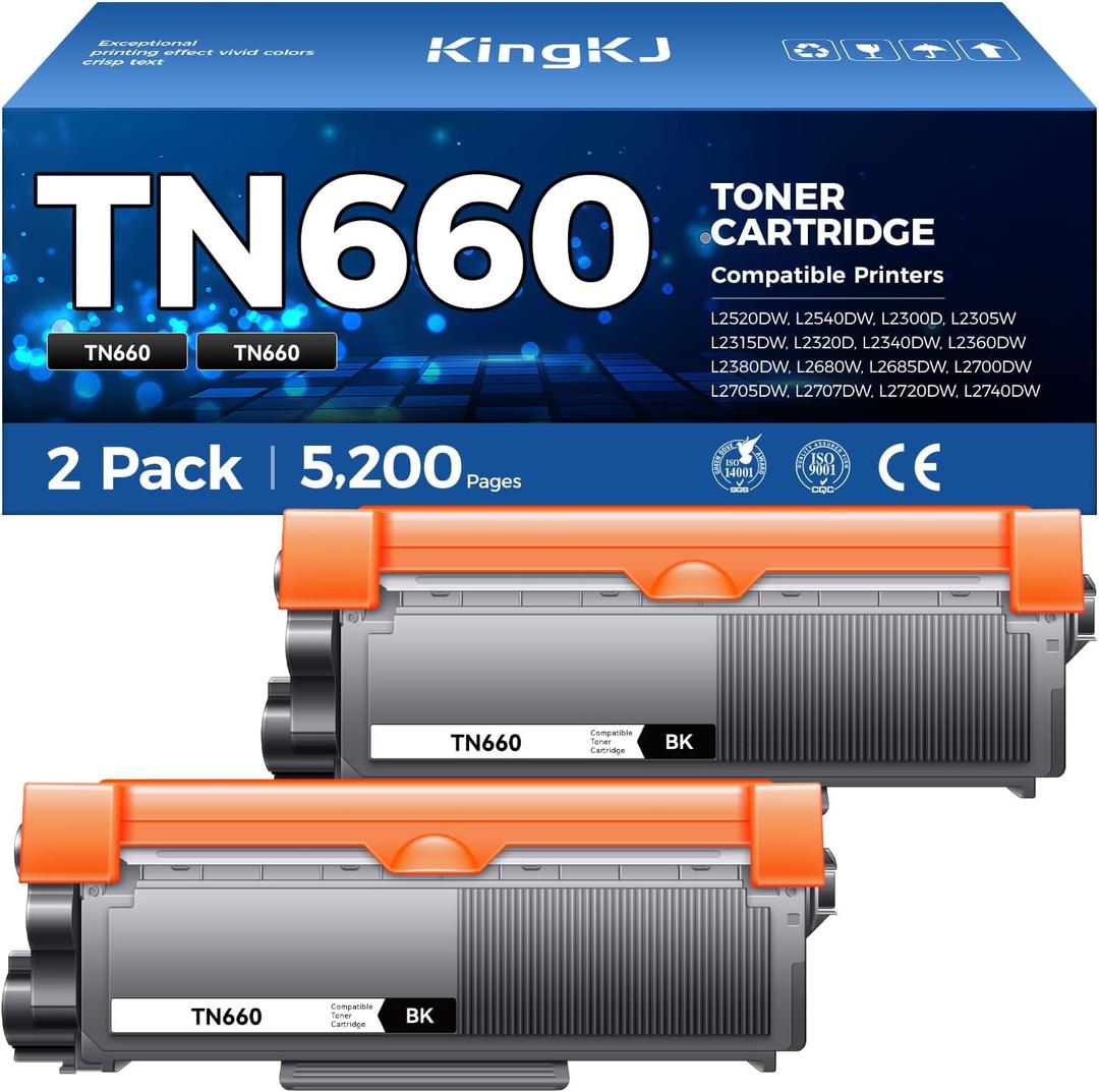 TN660 Black Toner Cartridge 2-Pack Replacement Compatible for Brother TN-660 TN630 Toner HL-L2380DW HL-L2320D HL-L2340DW DCP-L2540DW MFC-L2700DW MFC-L2720DW HL-L2300D HL-L2360DW DCP-L2520DW Printer TN660 Black Toner Cartridge 2-Pack Replacement Compatible for Brother TN-660 TN630 Toner HL-L2380DW HL-L2320D HL-L2340DW DCP-L2540DW MFC-L2700DW MFC-L2720DW HL-L2300D HL-L2360DW DCP-L2520DW Printer