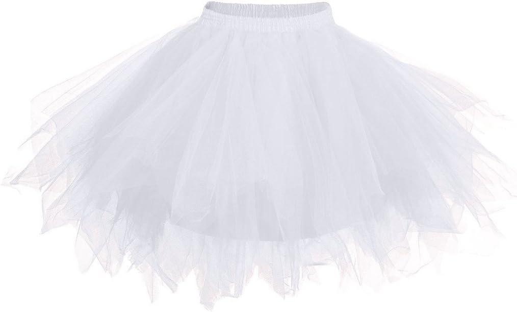 Girls Tutu Skirts Layered Tulle Princess Dresses Sparkle Tutu (5-8 Years, White)