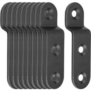 Mewutal 10pcs Z Brackets 1-3/4" Z-Shape Door Lock Brackets Black Double Angle Door Barricade Braces Metal Post to Beam Support Holders for Furniture Bookshelf