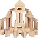Melissa & Doug Standard Unit Solid-Wood Building Blocks With Wooden Storage Tray (60 pcs) Classic Wooden Blocks For Toddlers Ages 3+