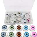 TIHOOD 100pcs/box 12mm Doll Eyeballs Half Round Acrylic Eyes for DIY Doll Bear Crafts Halloween