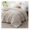 Bedsure Comforters Queen Size - Down Alternative Comforter for All Season, Ultra-Soft Prewashed Duvet with 4 Tabs, Lightweight & Warm Bedding - Machine Washable, Linen, Queen, 88x88 Inches